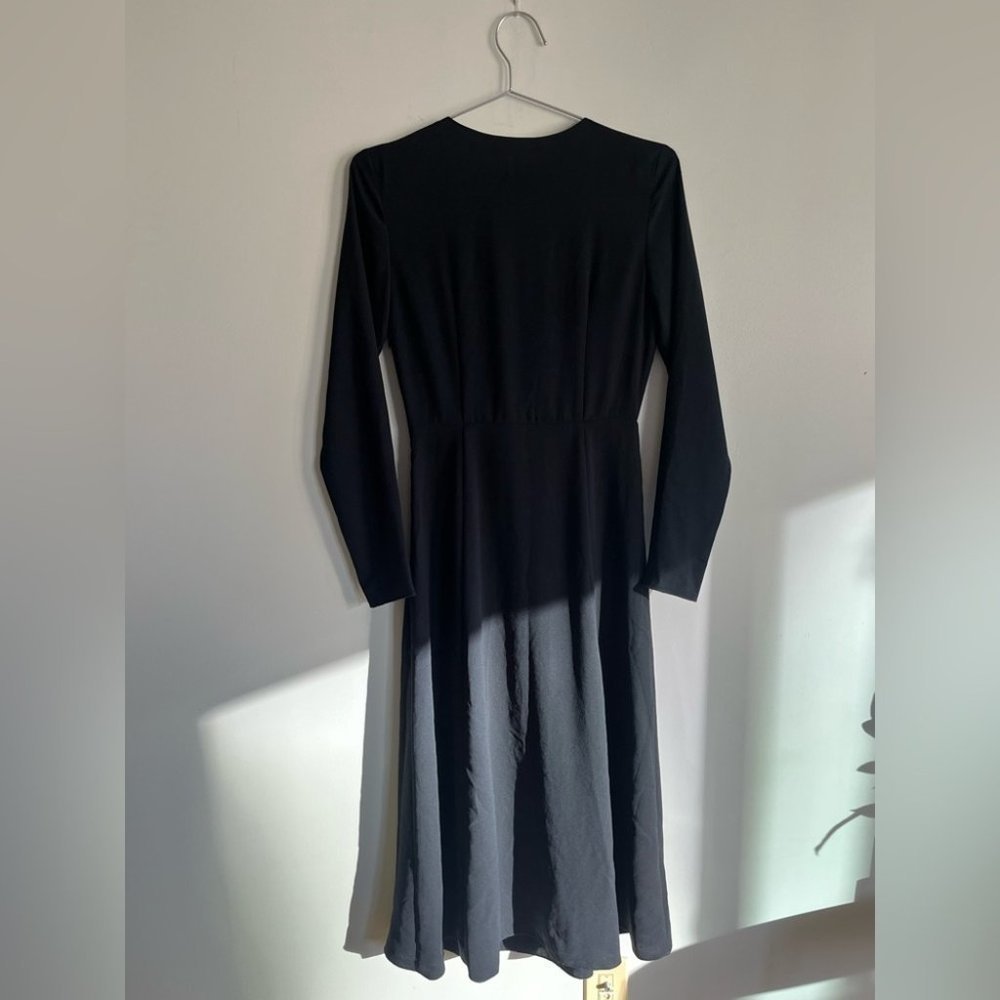 Aritzia Wilfred Aubagne Black Midi Dress Adjustable  Wrap - Picture 8 of 12